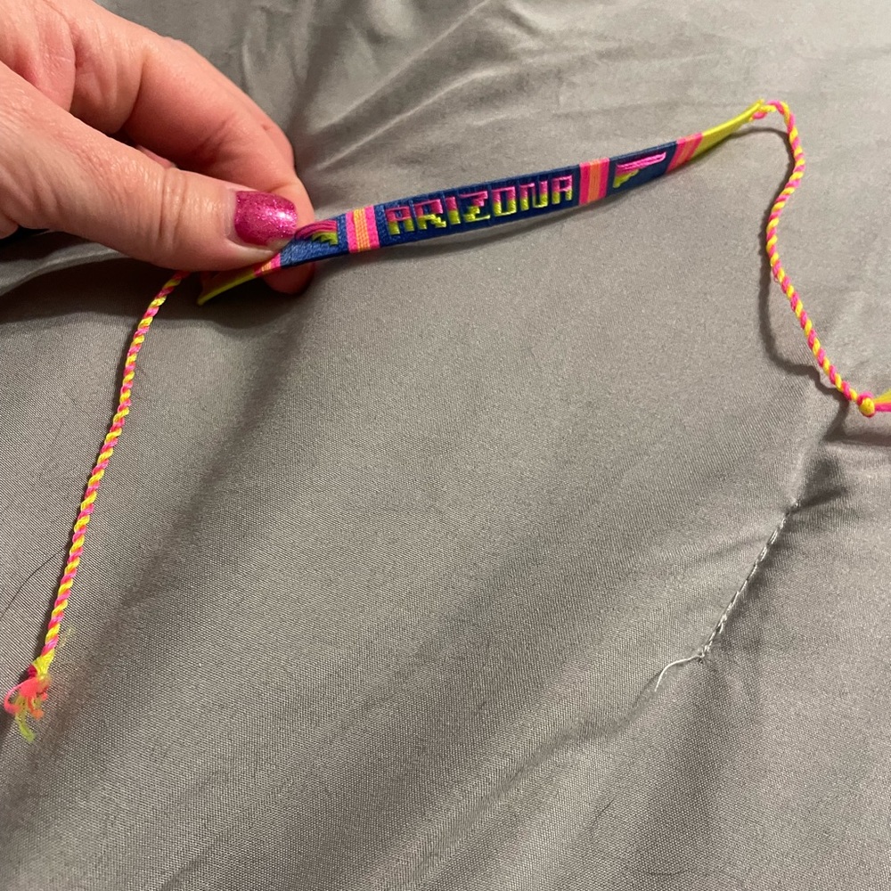 Vintage 90s pink neon Arizona cloth bracelet